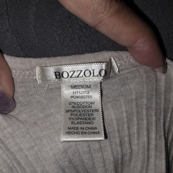 Bozzolo Beige Ribbed Button-Front Crop Cami - Picture 3 of 3